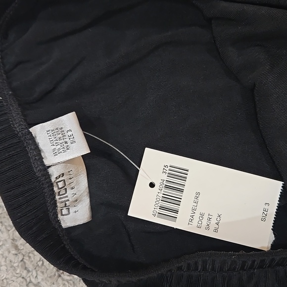 NWT!! Chico's Black Maxi Fringe Skirt - Picture 3 of 4